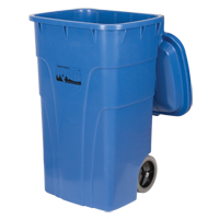 Bac de recyclage roulant, Bord de rue, Poly&eacute;thyl&egrave;ne, 65 gal. US Maritime Industrial Rubber