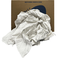 Recycled Wiping Rags, Cotton, White, 20 lbs. Maritime Industrial Rubber
