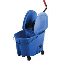 WaveBrake&reg; Mop Bucket & Wringer Combo Pack, Down Press, 8.75 US Gal.(35 Quart), Blue Maritime Industrial Rubber