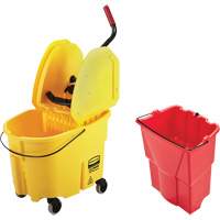 WaveBrake&reg; Mop Bucket & Wringer Combo Pack, Down Press, 8.75 US Gal.(35 Quart), Yellow Maritime Industrial Rubber