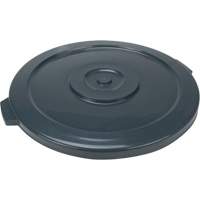 Couvercle pour contenant &agrave; d&eacute;chets, Couvercle plat, Plastique/Poly&eacute;thyl&egrave;ne, Convient aux contenants 24" dia. Maritime Industrial Rubber