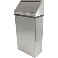 Wall Mounted Waste Receptacle, Stainless Steel, 13.2 US gal. Maritime Industrial Rubber