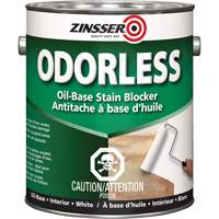 Odourless Oil-Base Stain Blocking Primer, White, Very Flat, 3.78 L, Gallon Maritime Industrial Rubber