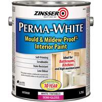 Perma-White&reg; Mold & Mildew-Proof Interior Paint, 3.78 L, Gallon, White Maritime Industrial Rubber