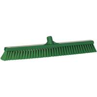 Small Particle Push Broom Head, Fine Bristles, 24", Polyester, Green Maritime Industrial Rubber