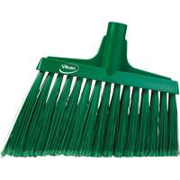 Angled Broom Head, Split Bristles, 11-1/2", Polyester, Green Maritime Industrial Rubber