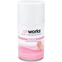 AirWorks&reg; Metered Air Fresheners, Fresh Baby Powder, Aerosol Can Maritime Industrial Rubber