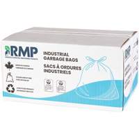 Industrial Garbage Bags, Utility, 24" W x 22" L, 0.64 mils, Black, 26 L (7 Gal.) Capacity Maritime Industrial Rubber