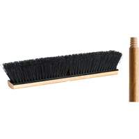 Push Broom with Handle, 18", Medium, Tampico Bristles Maritime Industrial Rubber