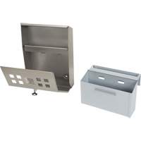 Cendrier, Montage mural, Acier inoxydable, Capacit&eacute; 1.6 Litres, Hauteur 13-4/5" Maritime Industrial Rubber