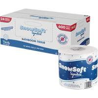 Snow Soft Premium Toilet Paper, 2 Ply, 600 Sheets/Roll, 145' Length, White Maritime Industrial Rubber