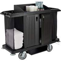 Executive Full-Size Housekeeping Cart with Doors Maritime Industrial Rubber