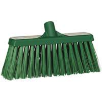 Heavy-Duty Push Broom, Stiff Bristles, 13", Polyester, Green Maritime Industrial Rubber