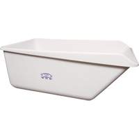 Angled Dump Tub with Drain, Plastic, White Maritime Industrial Rubber