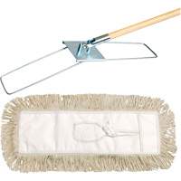 Break-Ezy Dust Mop System, Tie-On Style, Cotton, 36" L x 5" W Maritime Industrial Rubber
