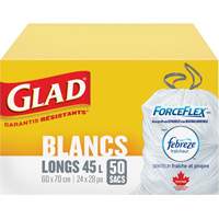 Tall 45L Febreze Garbage Bags, Regular, 24" W x 28" L, White Maritime Industrial Rubber