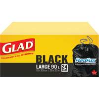 90L Garbage Bags, Regular, 30" W x 33" L, Black Maritime Industrial Rubber