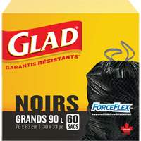 90L Garbage Bags, Regular, 30" W x 33" L, Black Maritime Industrial Rubber