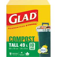 Sacs de compostage hauts, R&eacute;gulier, 31" lo x 24" la, Brun, Capacit&eacute; de 49 L (13 gal.) Maritime Industrial Rubber