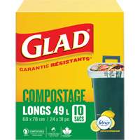 Sacs de compostage hauts, R&eacute;gulier, 31" lo x 24" la, Brun, Capacit&eacute; de 49 L (13 gal.) Maritime Industrial Rubber
