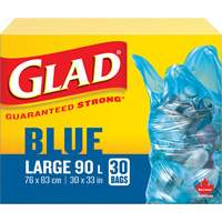 45L Recycling Bags, Regular, 30" W x 33" L, Blue Maritime Industrial Rubber