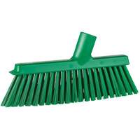 Dustpan Broom with Angled Thread, Medium Bristles, 10", Polyester, Green Maritime Industrial Rubber