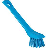 Brush with Scraping Edge, Stiff Bristles, 6" Long, Blue Maritime Industrial Rubber