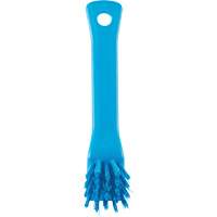 Brush with Scraping Edge, Stiff Bristles, 6" Long, Blue Maritime Industrial Rubber