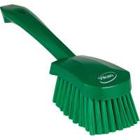 Short-Handled Washing Brush, Soft Bristles, 10-1/2" Long, Green Maritime Industrial Rubber