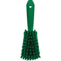 Short-Handled Washing Brush, Soft Bristles, 10-1/2" Long, Green Maritime Industrial Rubber