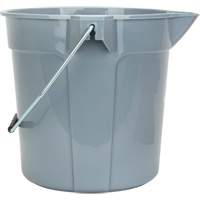 Round Bucket with Pouring Spout, 2.64 US Gal. (10.57 qt.) Capacity, Grey Maritime Industrial Rubber
