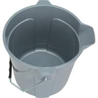 Round Bucket with Pouring Spout, 2.64 US Gal. (10.57 qt.) Capacity, Grey Maritime Industrial Rubber