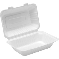 Compostable Hinged Food Containers, Bagasse, Rectangular Maritime Industrial Rubber