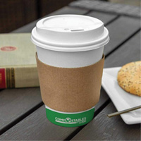 Manchons Kraft pour gobelet de caf&eacute;, Papier, 12 oz - 20 oz, Brun Maritime Industrial Rubber