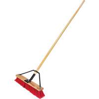 Push Broom with Braced Handle, 18", Medium, PVC Bristles Maritime Industrial Rubber