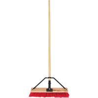 Push Broom with Braced Handle, 18", Medium, PVC Bristles Maritime Industrial Rubber