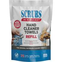 Recharge d'essuie-mains nettoyants, 72 lingettes, 10" x 12" Maritime Industrial Rubber