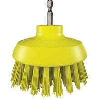 HyDrive Round Drill Brush, Extra Stiff Bristles, 3-1/10" Long, Yellow Maritime Industrial Rubber