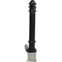 Bornes d&eacute;coratives amovibles, Acier, 40" h x 4-1/2" la, Noir Maritime Industrial Rubber