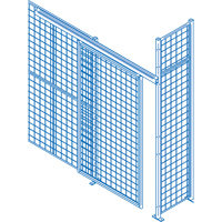 Composantes pour partitions & cloisons grillag&eacute;es - Portes coulissantes, 4' la x 8' h Maritime Industrial Rubber