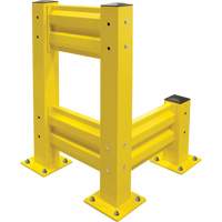 Industrial Safety Guard Rail, Steel, 19" L x 12" H, Safety Yellow Maritime Industrial Rubber