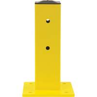 Single Guard Rail Post, Steel, 5" L x 17" H, Safety Yellow Maritime Industrial Rubber