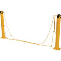 Syst&egrave;me de bornes de protection et chaînes pour quai, Acier, 42" h x 6-5/8" la, Jaune Maritime Industrial Rubber
