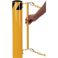 Syst&egrave;me de bornes de protection et chaînes pour quai, Acier, 42" h x 6-5/8" la, Jaune Maritime Industrial Rubber