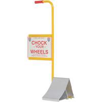 Wheel Chock with Handle & Sign, 7" W x 11-7/8" D x 7-11/16" H Maritime Industrial Rubber