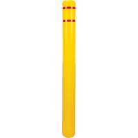 Polyethylene Bollard Cover, 4-1/2" Dia. x 52" L, Red/Yellow Maritime Industrial Rubber