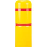 Polyethylene Bollard Cover, 4-1/2" Dia. x 52" L, Red/Yellow Maritime Industrial Rubber