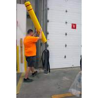 Polyethylene Bollard Cover, 6-5/8" Dia. x 52" L, Red/Yellow Maritime Industrial Rubber