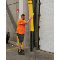 Polyethylene Bollard Cover, 6-5/8" Dia. x 52" L, Red/Yellow Maritime Industrial Rubber