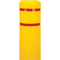Polyethylene Bollard Cover, 6-5/8" Dia. x 52" L, Red/Yellow Maritime Industrial Rubber